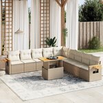 vidaXL Salon de jardin 11 Pièces avec coussins beige résine tressée