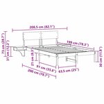 vidaXL Cadre de lit avec tables de chevet Marron Bois massif en pin