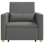 vidaXL Canapé-lit escamotable simple Gris foncé 90 x 165 x 87 cm tissu