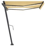 vidaXL Auvent automatique capteur de vent/LED 350x250cm Jaune et blanc