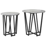 Table d'appoint vidaXL 2 Pièces Gris Sonoma en bois composite et métal