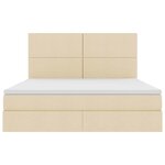 vidaXL Lit de rangement LED avec matelas Crème 160 x 200 cm Tissu