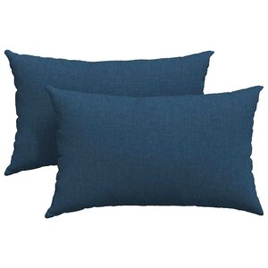 vidaXL Coussins de canapé 2 Pièces Bleu 50 x 30 cm tissu