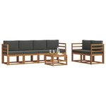 vidaXL Ensemble de canapés d'extérieur 7 Pièces Naturel et Anthracite