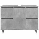 vidaXL Armoire salle de bain gris béton 80x33x60cm bois d'ingénierie