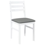 vidaXL Chaises à manger coussins 2 Pièces blanc bois massif caoutchouc