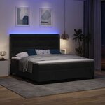vidaXL Lit à ressorts avec matelas avec LED Noir 180 x 200 cm Velours