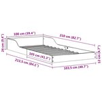 vidaXL Cadre de lit Marron 100 x 210 cm Bois massif en pin