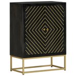 vidaXL Buffet avec 2 portes noir et doré 55x30x75 cm manguier