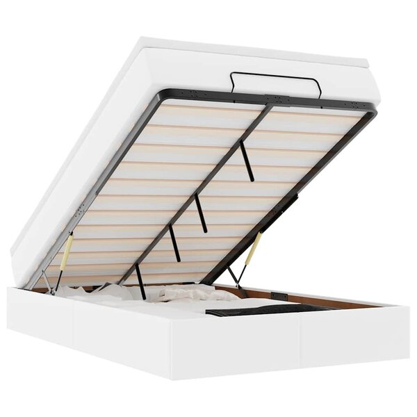 VidaXL Cadre de lit ottoman avec matelas blanc 120x200 cm similicuir