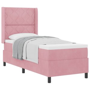 vidaXL Lit à ressorts avec matelas Rose 80 x 200 cm Velours