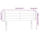 vidaXL Tête de lit à LED Crème 147x16x78/88 cm Tissu