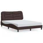 vidaXL Cadre de lit avec LED sans matelas Hvar marron foncé 120x200cm tissu