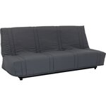 Banquette clic clac 3 places - tissu Noir - Style contemporain - L 193 x P 92 cm