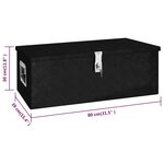 vidaXL Boîte de rangement Noir 80x39x30 cm Aluminium
