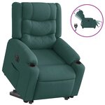 vidaXL Fauteuil inclinable électrique vert foncé tissu