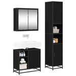 vidaXL Ensemble de mobilier de salle de bain 3 Pièces Chêne noir