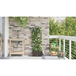 vidaXL Pots de jardin Marron 40 x 40 x 126 cm Acier