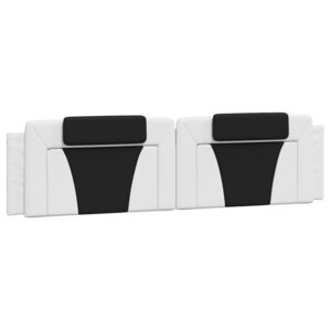 vidaXL Coussin de tête de lit Viana noir et blanc 200 cm similicuir