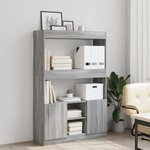 vidaXL Buffet haut sonoma gris 92x33x140 cm bois d'ingénierie