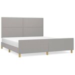 vidaXL Cadre de lit avec tête de lit Gris clair 160x200 cm Tissu