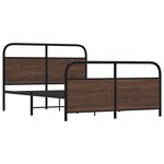 vidaXL Cadre de lit en métal sans matelas chêne marron 137x190 cm