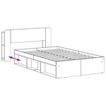 vidaXL Cadre de lit avec rangement Bois ancien 120 x 190 cm