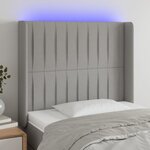 vidaXL Tête de lit à LED Gris clair 83x16x118/128 cm Tissu