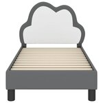 vidaXL Cadre de lit pour tout-petit avec tête de lit Gris clair PU