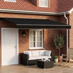 vidaXL Cadre de store manuel avec LEDs Noir et anthracite 4 × 3 m