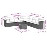 vidaXL Salon de jardin 10 Pièces avec coussins noir résine tressée