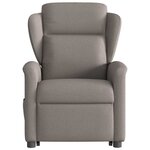 vidaXL Fauteuil inclinable de massage Taupe Tissu