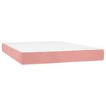 vidaXL Sommier à lattes de lit avec matelas et LED Rose 140x200 cm