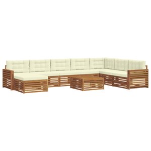 vidaXL Ensemble de canapés d'extérieur 9 pc Naturel et Crème