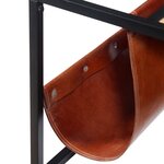 vidaXL Table basse avec porte-revues Cuir véritable 110x50x45 cm
