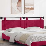 vidaXL Tête de lit suspendue Bordeaux Velours