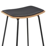 vidaXL Tabourets de bar lot de 4 noir similicuir