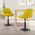 vidaXL Chaises à manger pivotantes lot de 2 jaune moutarde velours