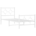 vidaXL Cadre de lit métal sans matelas avec pied de lit blanc 80x200cm