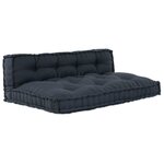Coussin de canapé en palette vidaXL avec un support lombaire en tissu gris anthracite