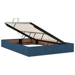 vidaXL Lit avec rangement et matelas Bleu 140 x 200 cm tissu