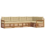 vidaXL Ensemble de canapés d'extérieur 5 pc Naturel et Beige