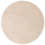 Tapis Shaggy vidaXL avec support en latex Crème ø120 cm