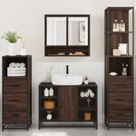 vidaXL Ensemble de meubles de salle de bain 4 Pièces chêne marron