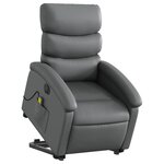 vidaXL Fauteuil inclinable de massage électrique gris similicuir
