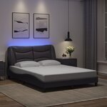 vidaXL Cadre de lit avec lumières LED gris 140x200 cm similicuir
