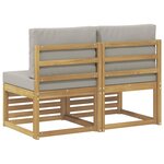 vidaXL 2 Pièce Sofa de milieu extérieur Bois d'Acacia Massif Blanc