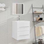 vidaXL Meuble lavabo avec bassin intégré Blanc Bois d'ingénierie