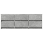 vidaXL Meuble TV avec LED gris béton 140x34x50 cm bois d'ingénierie