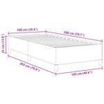 vidaXL Cadre de lit Gris foncé 100 x 200 cm Tissu en velours côtelé